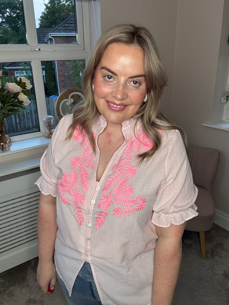 Jessie pink striped shirt