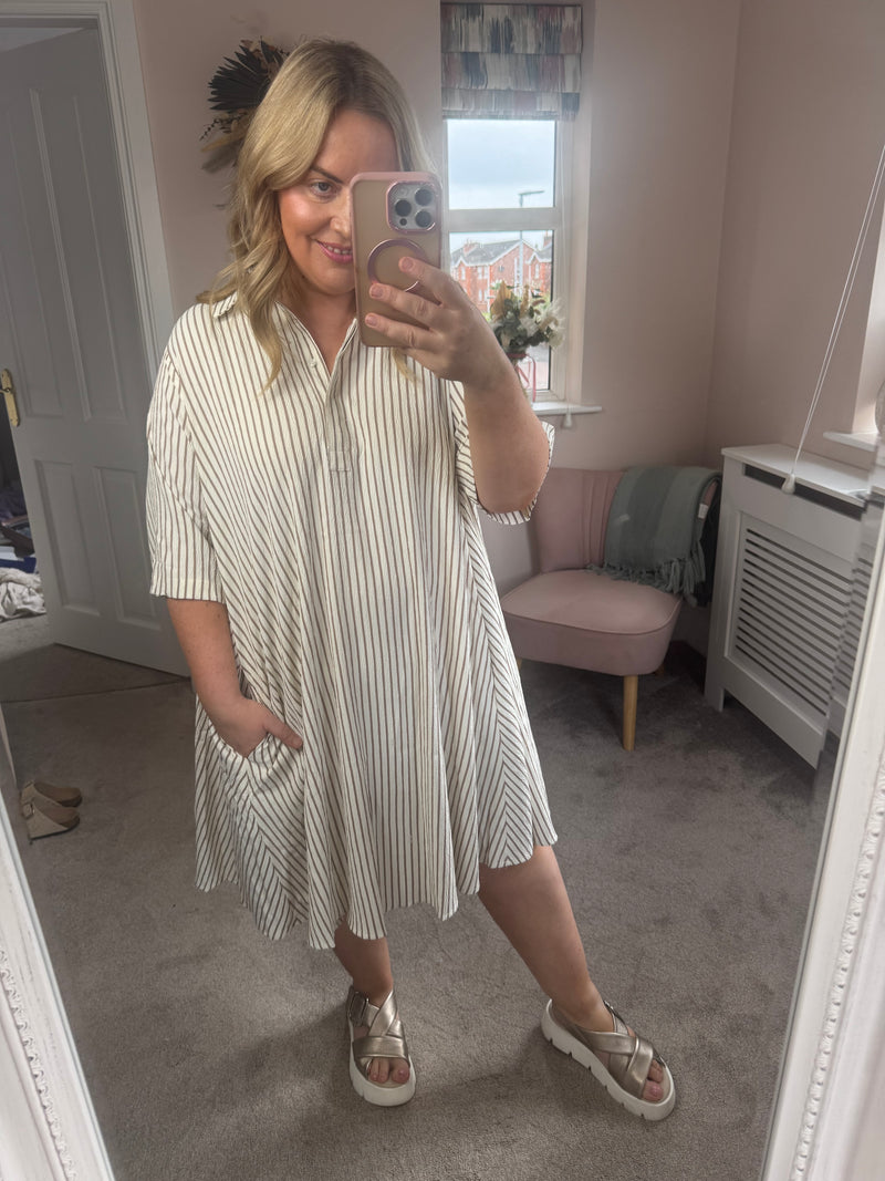 Jessie chocolate striped dress