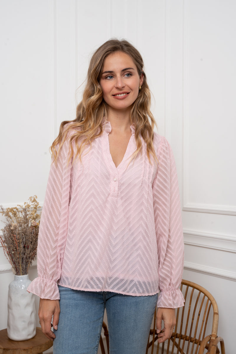 Khloe blush blouse