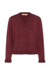 Clare Vneck burgandy