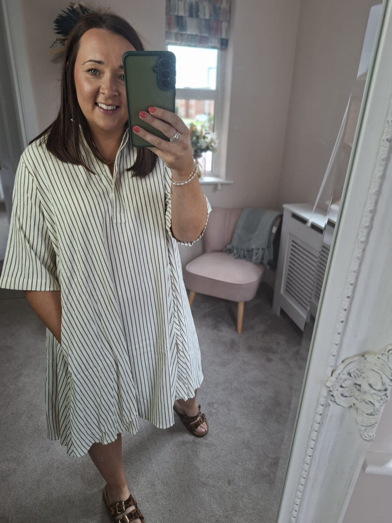 Jessie chocolate striped dress