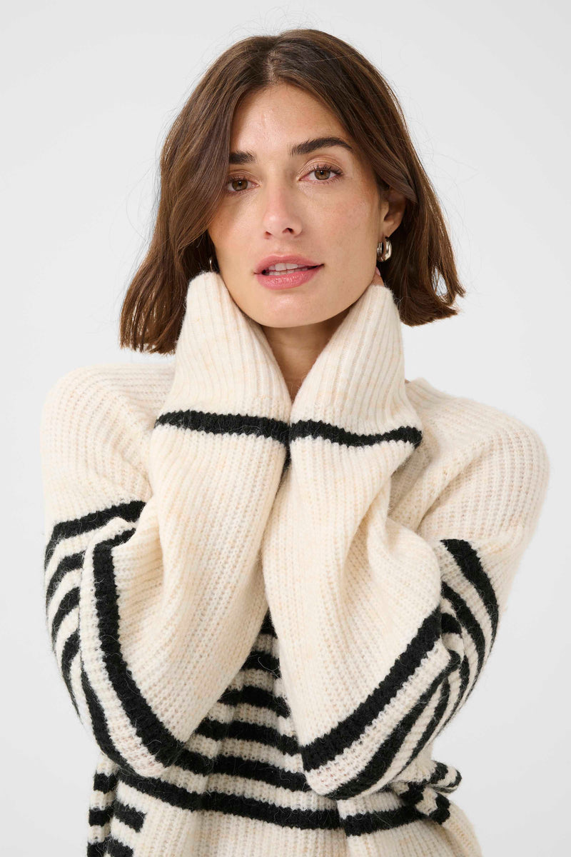 Victoria stripe pullover cream