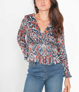 Rose orange mix blouse