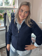 Millie navy bomber cardi
