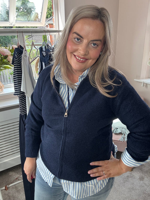 Millie navy bomber cardi