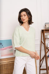 Khloe mint v neck