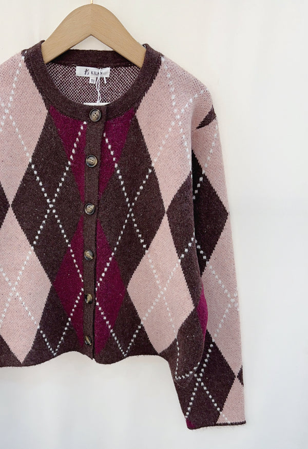 Khloe pink mix cardi  knit