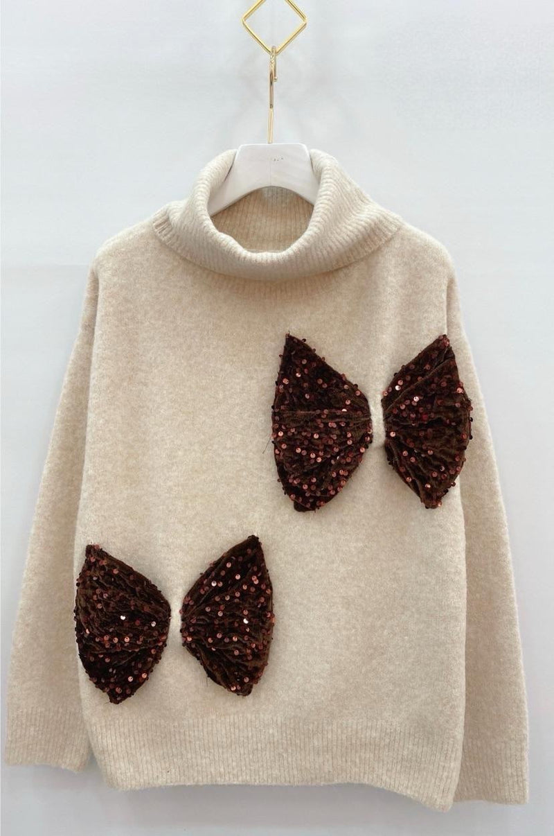 Carla bow sequin knit