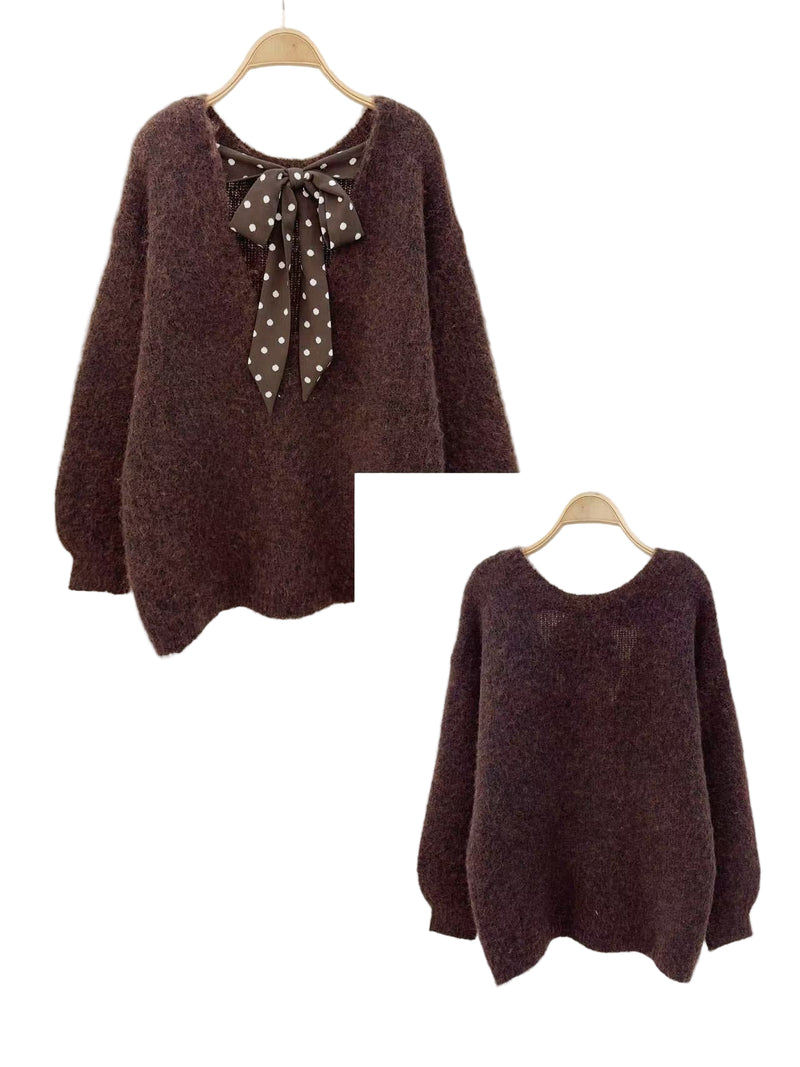 Gracie brown  bow knit